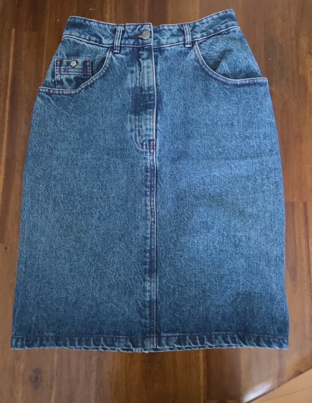 VINTAGE Kenzo Blue Denim Pencil Skirt size Small